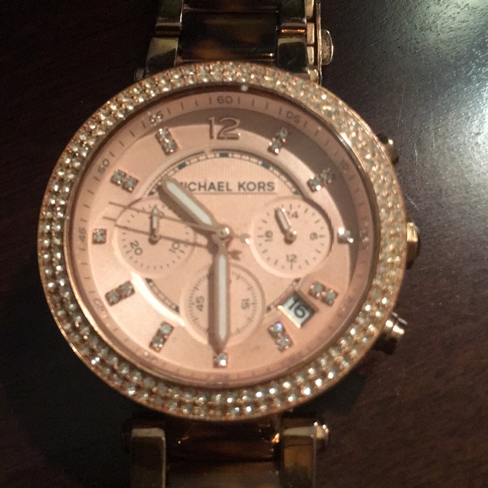 Tortoise and rose gold Michael kors watch